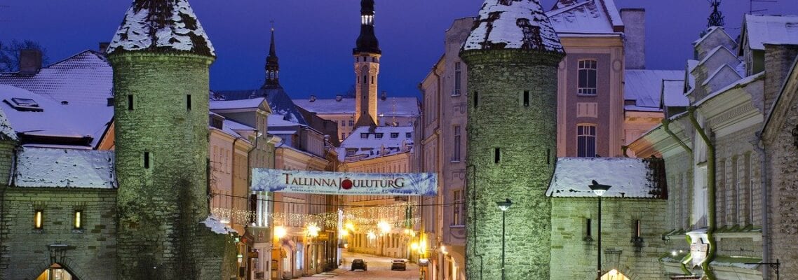 A view of the entrance to an old town.