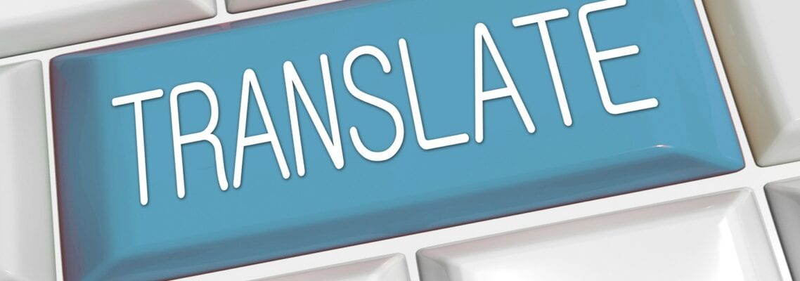 A keyboard with the word " translate ".