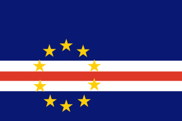 A flag of the cape verde with stars on it.