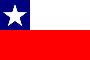 A flag of chile with the star on it.