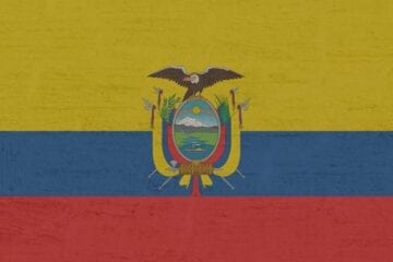 A flag of ecuador painted on the wall.