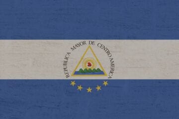 A flag of the republic of nicaragua.