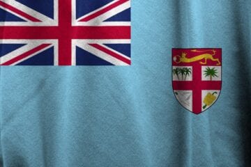 A close up of the flag of fiji