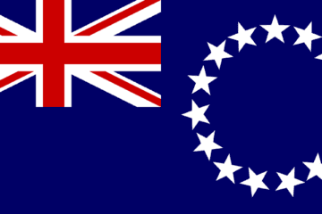 A flag of the cook islands with stars on it.