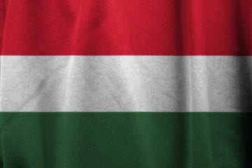 A close up of the flag of hungary