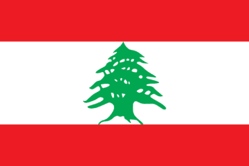 A flag of lebanon with the tree in the middle.