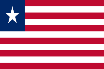 A flag of liberia is shown in this image.