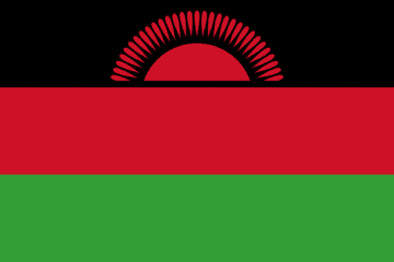 A red and black flag with green stripes.