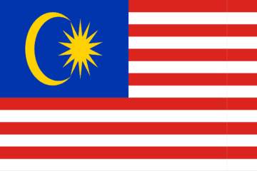 A flag of malaysia with the sun and moon on it.