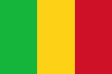 A flag of mali with the colors red, yellow and green.