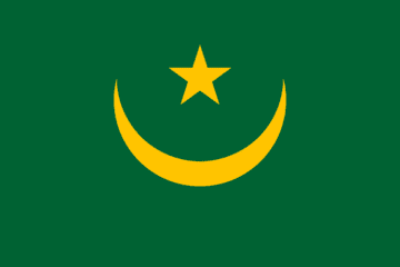 A yellow star and crescent moon on a green background.