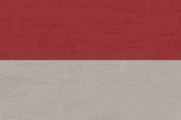 A red and white background with two different colors.