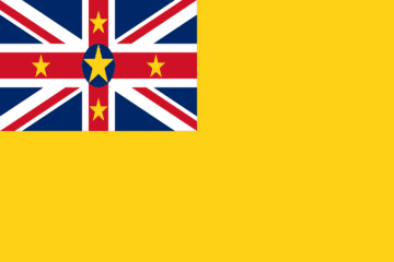 A yellow flag with two stars on it.