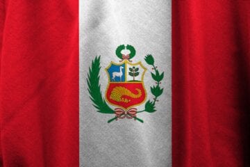 A close up of the peruvian flag