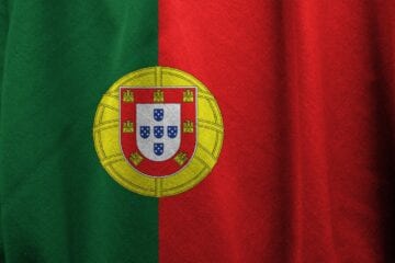 A close up of the flag of portugal