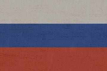 A close up of the flag of russia