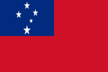 A red and blue flag with white stars.