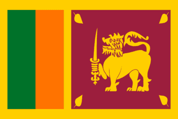 A flag of sri lanka with the colors red, yellow and green.