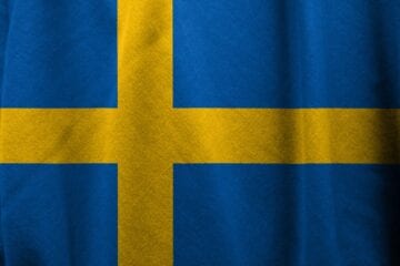 A flag of sweden is shown in this image.