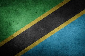 A close up of the flag of tanzania