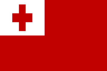 A red and white flag with cross on it