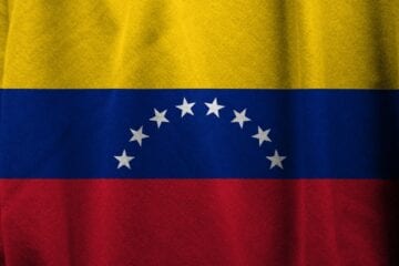 A flag of venezuela with stars on it.